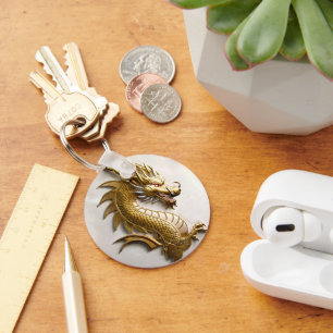 3D Gold Dragon Embleem Sleutelhanger