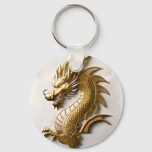 3D Gold Dragon Embleem Sleutelhanger (Achterkant)