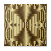 3D Gold Geometric Luxury Seamless Pattern Tegeltje (Voorkant)