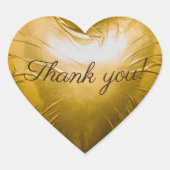 3D Gold Heart Wrap Dank u Hart Sticker (Voorkant)