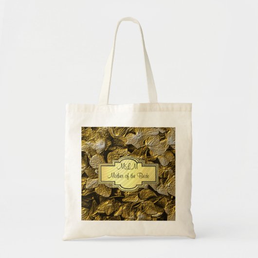 3D Gold Hydrangea Monogram Moeder van de Bride Bag Tote Bag (Voorkant)
