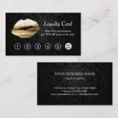 3D Gold Lips Make-up Salon Loyalty Punch Kaart (Voorkant / Achterkant)