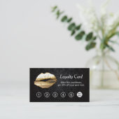 3D Gold Lips Make-up Salon Loyalty Punch Kaart (Staand voorkant)