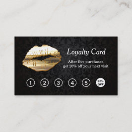 3D Gold Lips Make-up Salon Loyalty Punch Kaart