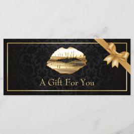 3D Gold Lips Makeup Artist Floral Gift Certificate