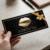 3D Gold Lips Makeup Artist Floral Gift Certificate