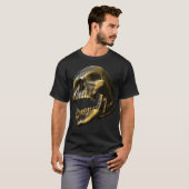 3D Gold Metalic Skull Tshirt (Voorkant volledig)