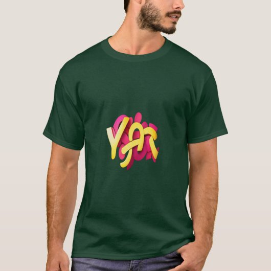 3D Gold Monogram T-shirt - Moderne elegantie in st (Voorkant)