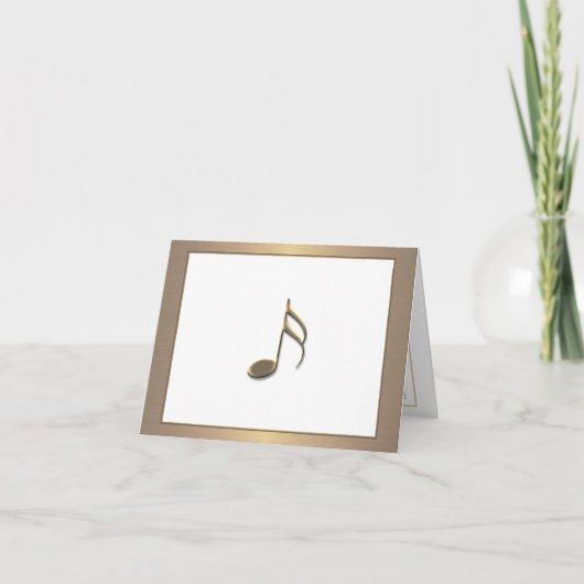 3D Gold Music Note Kaart personalisatie op de rug (Voorkant)