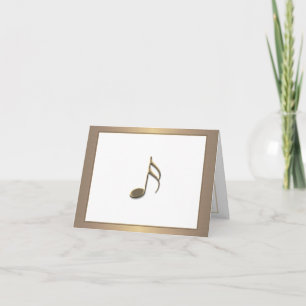3D Gold Music Note Kaart personalisatie op de rug
