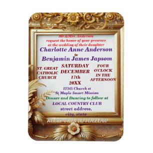 3D Golden Floral Botanical Lijst Magneet