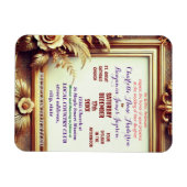 3D Golden Floral Botanical Lijst Magneet (Horizontaal)