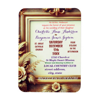 3D Golden Floral Botanical Lijst Magneet