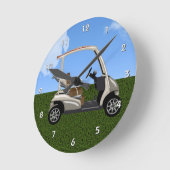 3D Golf Cart over gras Ronde Klok (Hoek)