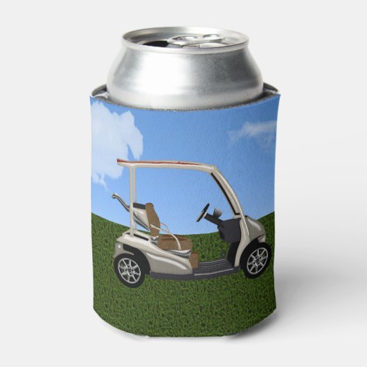 3D golfkar op gras Blikjeskoeler (Blikje Voorkant)