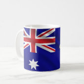 3D golvende Australische nationale vlag Koffiemok (Voorkant links)