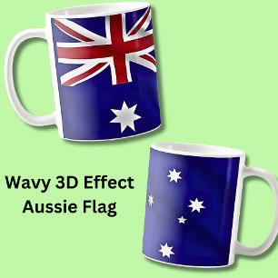 3D golvende Australische nationale vlag Koffiemok