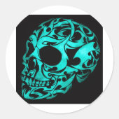 3D gothische schedel Ronde Sticker (Voorkant)