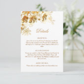 3D Gouden Bloemen Wit Informatiekaartje (Staand voorkant)