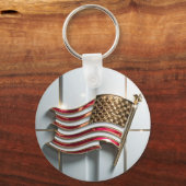 3D gouden embleem Amerikaanse vlag Sleutelhanger (Achterkant)