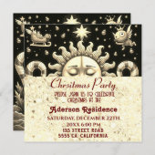 3d Gouden Kerst Zon Gouden Kerstfeest Kaart (Voorkant / Achterkant)