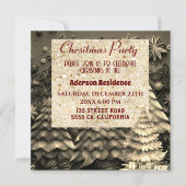 3d Gouden Kerstboom | Gouden Kerstfeest Kaart (Voorkant)