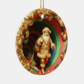 3d Gouden Kerstman Keramisch Ornament (Rechts)