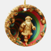 3d Gouden Kerstman Keramisch Ornament (Achterkant)