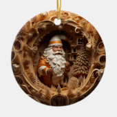 3d Gouden Kerstman Keramisch Ornament (Voorkant)