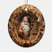 3d Gouden Kerstman Keramisch Ornament (Links)