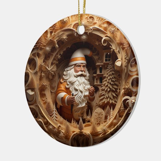 3d Gouden Kerstman Keramisch Ornament (Links)