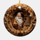 3d Gouden Kerstman Keramisch Ornament (Achterkant)