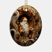 3d Gouden Kerstman Keramisch Ornament (Rechts)