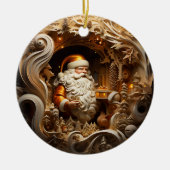 3d Gouden Kerstman Keramisch Ornament (Voorkant)