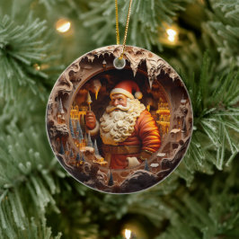 3d Gouden Kerstman Keramisch Ornament