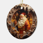 3d Gouden Kerstman Keramisch Ornament (Links)