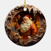 3d Gouden Kerstman Keramisch Ornament (Achterkant)