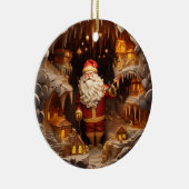 3d Gouden Kerstman Keramisch Ornament (Rechts)