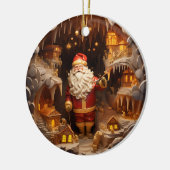 3d Gouden Kerstman Keramisch Ornament (Links)