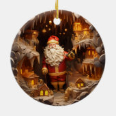 3d Gouden Kerstman Keramisch Ornament (Achterkant)