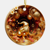 3d gouden Kerstman Keramisch Ornament (Voorkant)