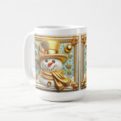 3D Gouden Kerstman Sneeuwman Koffiemok (Voorkant links)