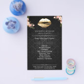 3D Gouden Lippen Bloem Make-up Artiest Schoonheids Flyer (Enkel)