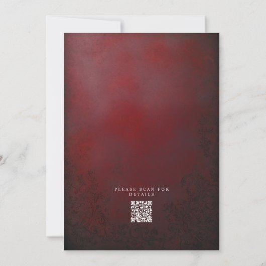  3D gouden loof QR code bruiloft Kaart (Achterkant)