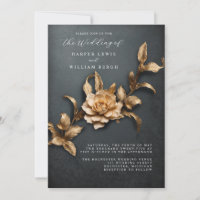 3D gouden loof QR code bruiloft