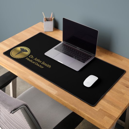 3D Gouden Medisch Caduceus Professioneel Embleem Bureaumat (Kantoor 2)