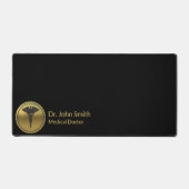 3D Gouden Medisch Caduceus Professioneel Embleem Bureaumat (Voorkant)