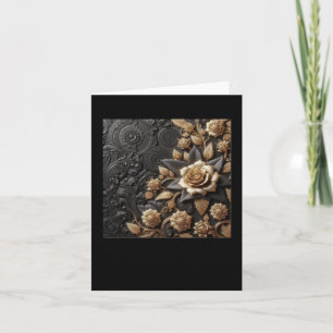 3d Gouden Zwarte Rozen #8 Sticker Kaart