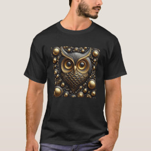 3d gouden zwarte uil Sticker T-shirt