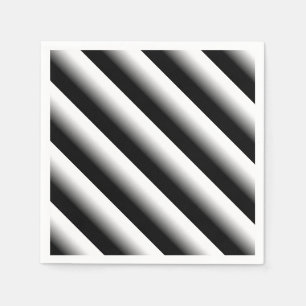 3D Gradient Black, Gray and White Stripe Servet